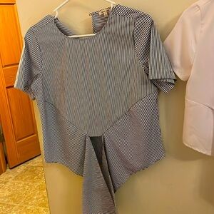 Striped tie bottom top.